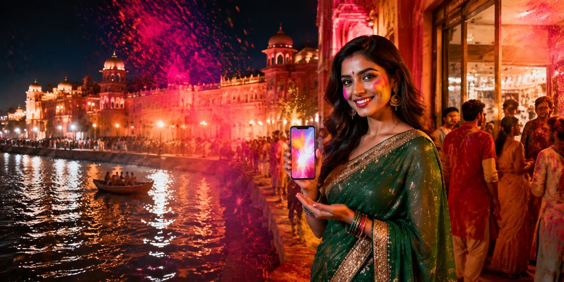 Indian player enjoying Andar Bahar game on mobile in Jaipur